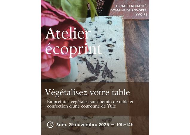 Atelier écoprint - Végétalisez votre table_Yvoire - Espace enchanté