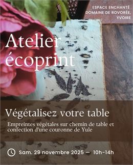 Atelier écoprint - Végétalisez votre table_Yvoire - Espace enchanté