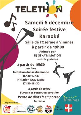 Soirée festive karaoké en faveur du Téléthon_Vimines - Commune de Vimines