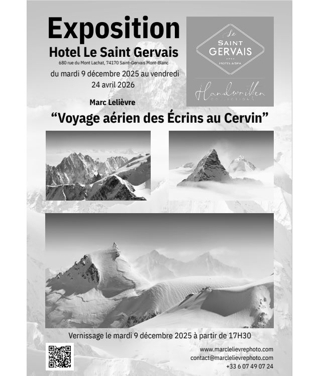 Exposition - Voyage aérien des Ecrins au Cervin - Marc Lelièvre_Saint-Gervais-les-Bains