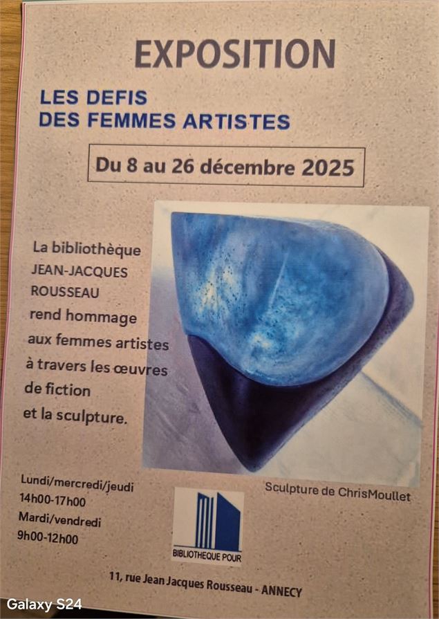Exposition : Les défis des femmes artistes_Annecy - Bibliothèque Jean Jacques Rousseau