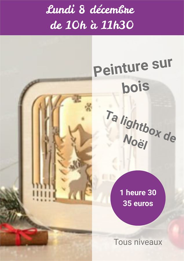 Atelier Lightbox de Noël - l'Atelier café Créatif