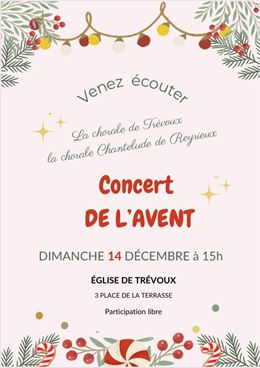 Concert de l'Avent Eglise Saint-Symphorien Trévoux - Chorale Chantelude de Reyrieux