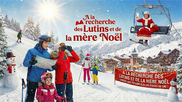 Une famille de skieurs cherche nos Lutins et la mère Noël - Gemini AI