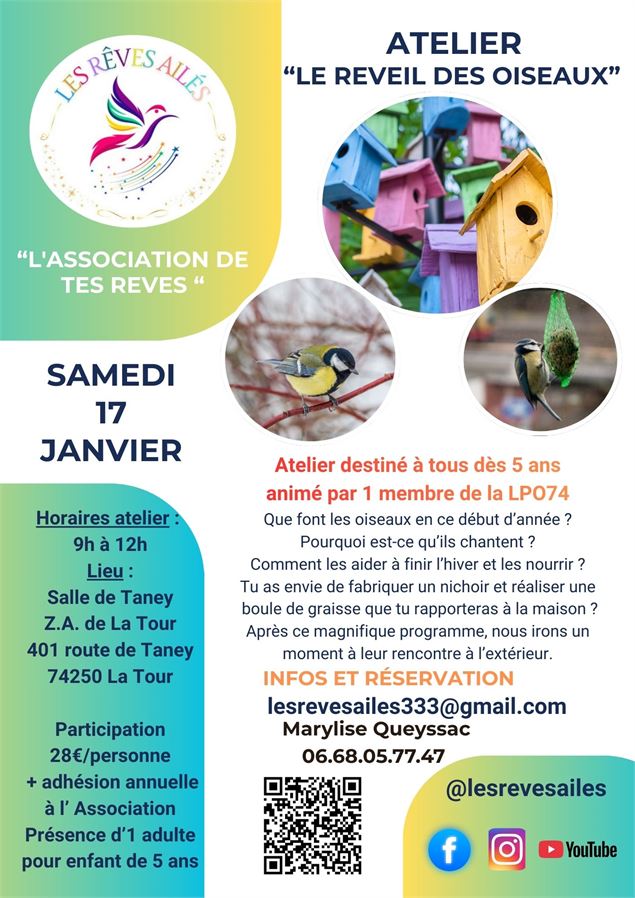 ATELIER LE REVEIL DES OISEAUX - LES REVES AILES