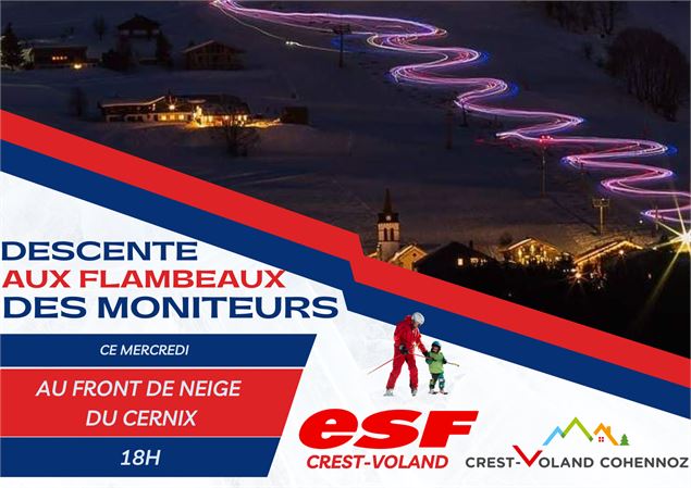 Descente aux flambeaux des moniteurs_Cohennoz - Office de tourisme de Crest-Voland Cohennoz