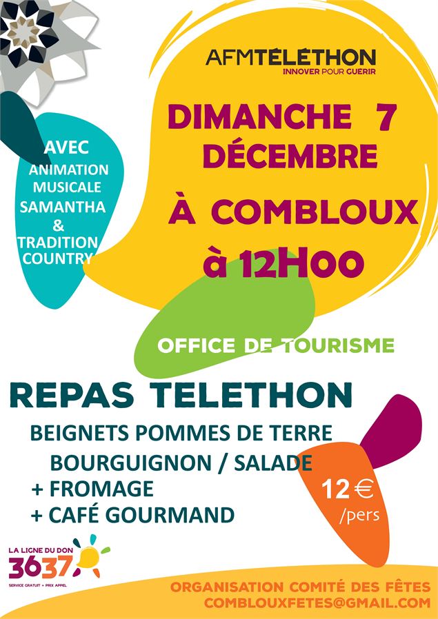 Repas Téléthon à Combloux - CdF Combloux