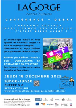 Conférence "Réseaux sociaux, intelligence artificielle, c'était mieux avant ?" au Centre Culturel de