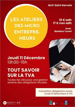 MJC - Les Ateliers des Microentrepreneurs : Tout savoir sur la TVA_Saint-Gervais-les-Bains