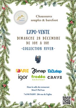 Expo-vente des chaussures barefoot_Passy - affiche 28 decembre