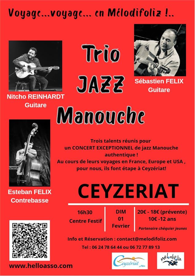 Trio jazz manouche : Nitcho REINHARDT, Sébastien et Esteban FELIX_Ceyzériat