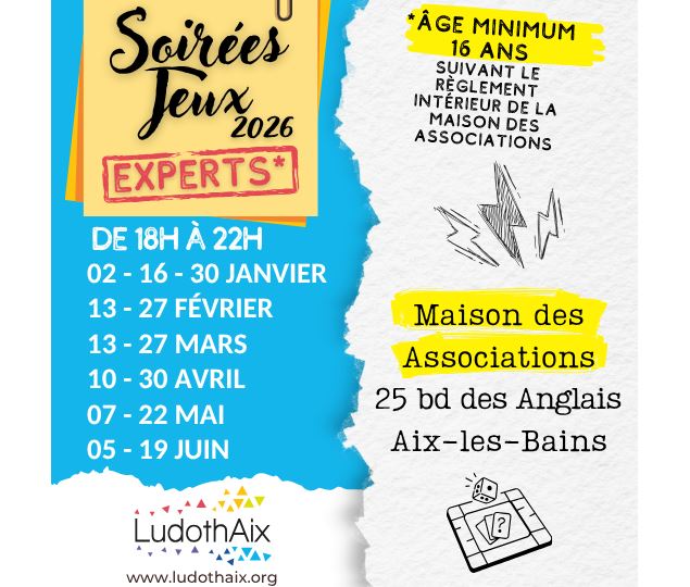 Soirées-jeux Experts S1 2026 - LudothAix