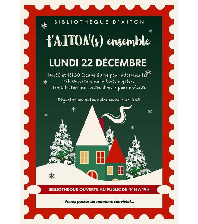 Affiche décrivant l'animation - bibliothèque d'aiton