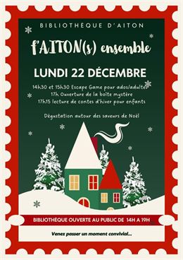 Affiche décrivant l'animation - bibliothèque d'aiton