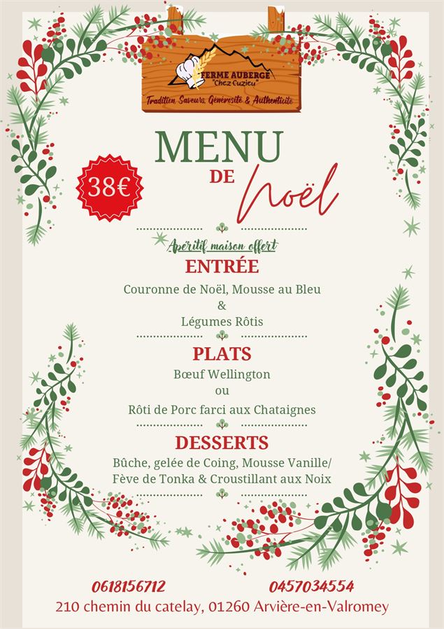 Repas de Noël à la Ferme Auberge 