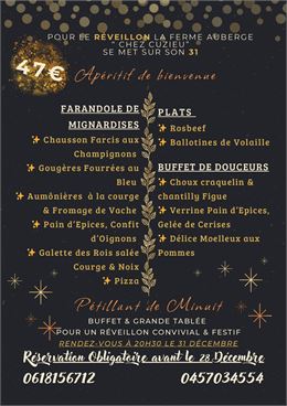 Repas du réveillon du jour de l'an - La Ferme Auberge "Chez Cuzieu"_Arvière-en-Valromey - Ferme Aube