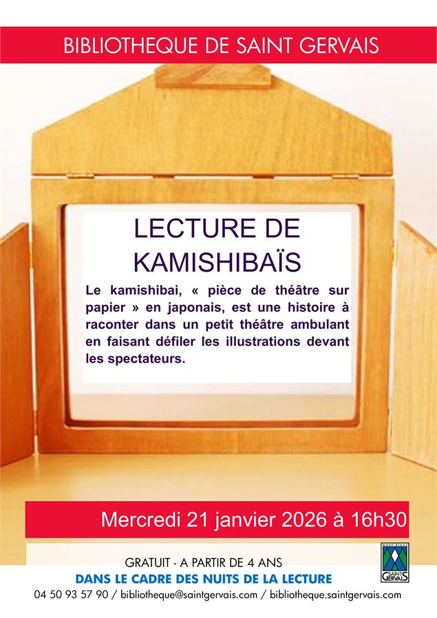Lecture de kamishibaïs - Nuits de la Lecture 2026_Saint-Gervais-les-Bains - Mairie Saint Gervais