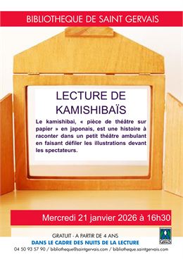 Lecture de kamishibaïs - Nuits de la Lecture 2026_Saint-Gervais-les-Bains - Mairie Saint Gervais