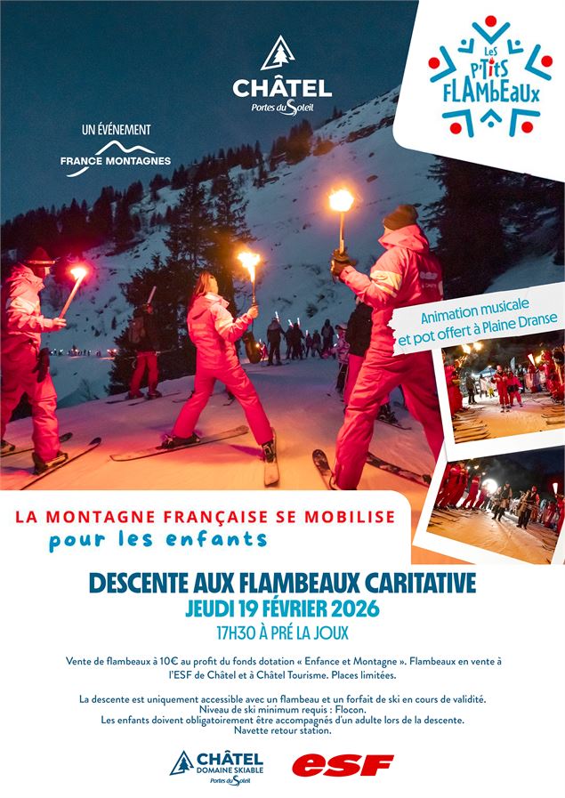 Descente aux flambeaux caritative - Les P'tits Flambeaux_Châtel - Val Média
