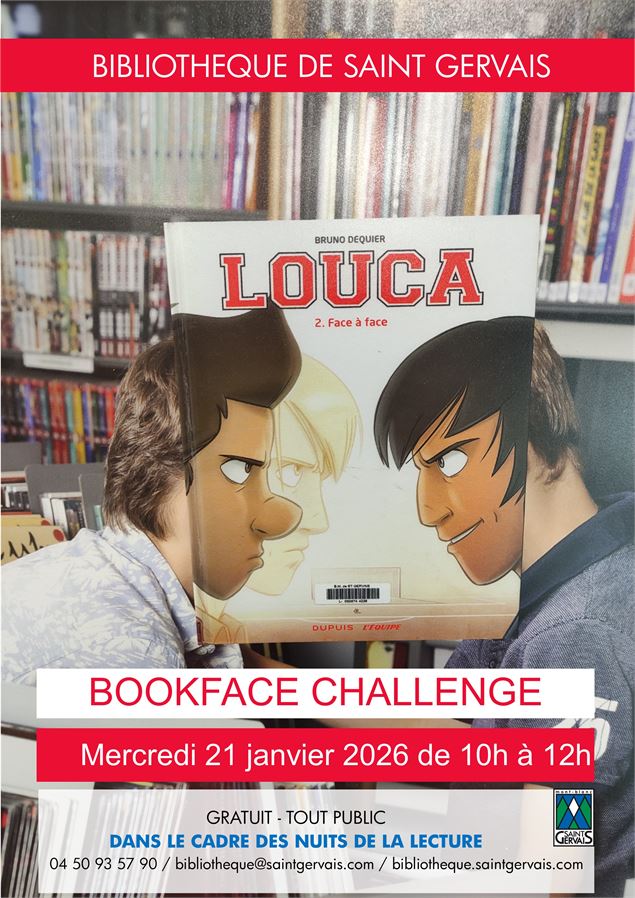 Bookface challenge - Nuits de la lecture 2026_Saint-Gervais-les-Bains - Bibliothèque Saint Gervais
