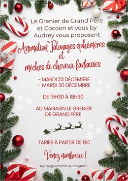 Tatouages éphémères et mèches de cheveux fantaisies au Grenier de Grand Père_Le Corbier