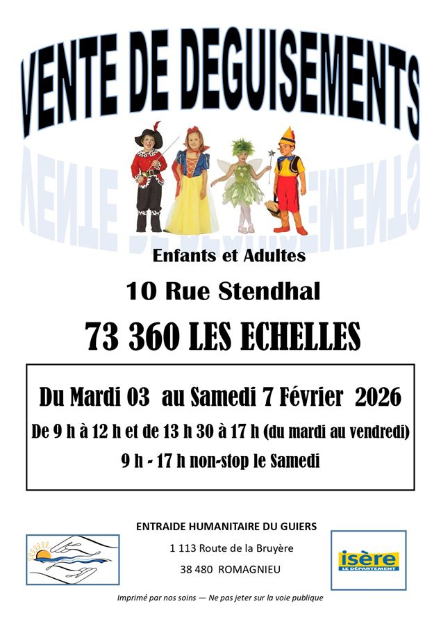 Vente de déguisements_Les Échelles