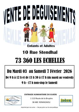 Vente de déguisements_Les Échelles