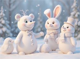 Image de sculpture sur neige générée par l'IA - Mistral