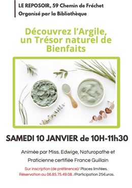 Atelier naturopathie : l'ARGILE - Edwige