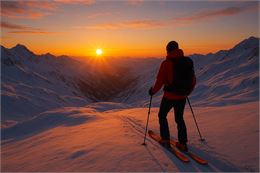Ski de randonnée au lever de soleil_La Rosière - Montvalezan