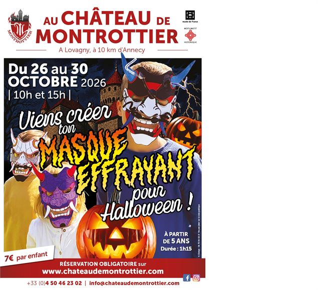 Atelier : création de ton masque effrayant pour Halloween_Lovagny - Domaine et Château de Montrottie
