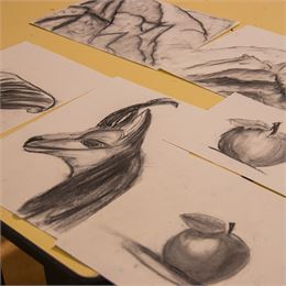 Atelier fusain à Valmeinier - Erwan Madec