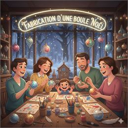 Une famille fabrique des boules de Noël - OTHMV