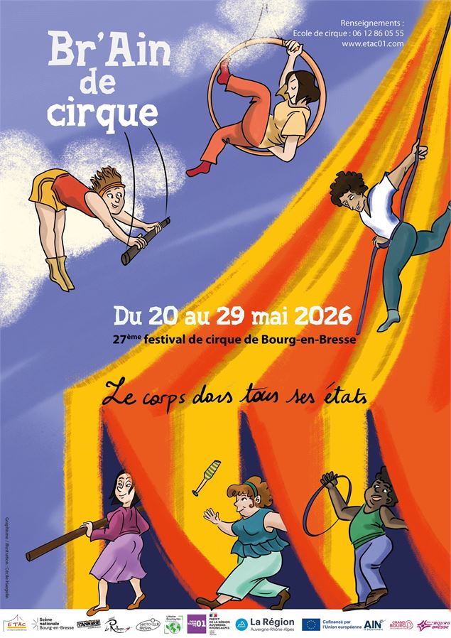 Affiche Festival Br’Ain de Cirque_Bourg-en-Bresse - Conception Cécile Haegelin de @Papier Crayon à V