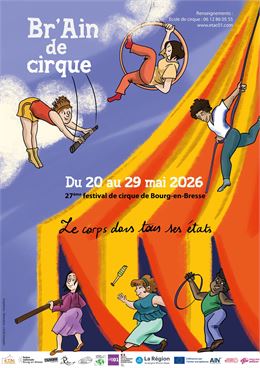 Affiche Festival Br’Ain de Cirque_Bourg-en-Bresse - Conception Cécile Haegelin de @Papier Crayon à V