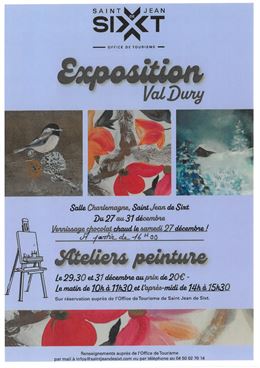 L'affiche présente une expositioin de peinture de Valérie Dury - Office de Tourisme