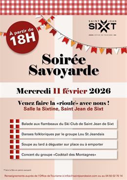 Affiche exposant les informations pratiques sur l'événement - OT Saint Jean de Sixt