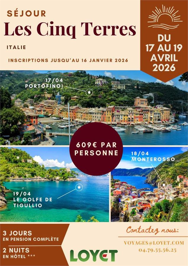 Les voyages Loyet vous proposent : un séjour aux Cinq Terres - Italie_Albertville
