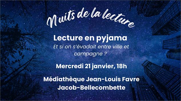Lecture en pyjama pour les Nuits de la lecture autour du thème “ville et campagne” - Médiathèque Jea