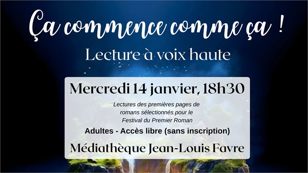 “Ça commence comme ça” Lectures à voix haute – Festival du Premier Roman - Médiathèque Jean-Louis Fa