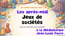 Rendez-vous jeux de société à la Médiathèque Jean-Louis Favre - Médiathèque Jean-Louis Favre