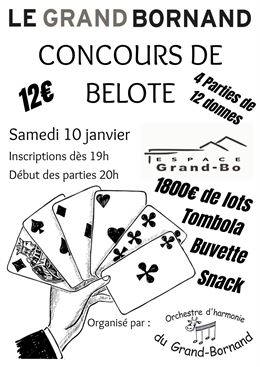 Affiche concours de belot Orchestre d'harmonie Le Grand-Bornand - Orchestre d'Harmonie Le Grand-Born