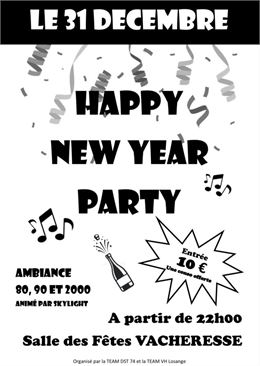 Affiche Happy New Year Party Vacheresse - Team DST 74