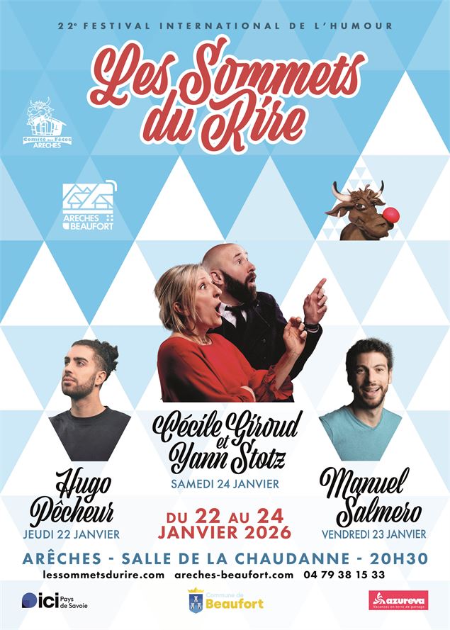 affiche du 22e festival de l'humour 2026 - PBM- Comité des fêtes d'Arêches