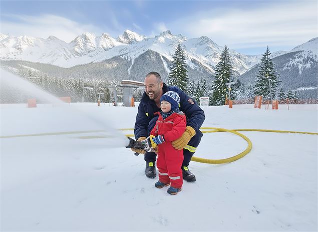 Animation maniement de la lance à incendie - OT Flaine