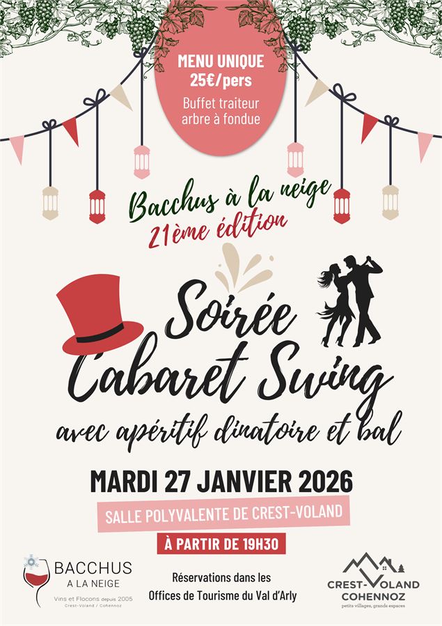 Soirée Cabaret Swing avec apéritif dinatoire et bal - Office de Tourisme du Val d'Arly