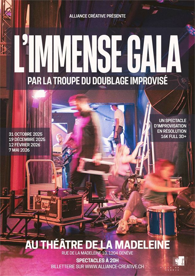 L'IMMENSE GALA par la troupe du doublage improvisé - Alliance Créative - Affiche