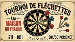 Affiche pour notre tournoi de fléchettes à la maison du Thabor - Gemini AI