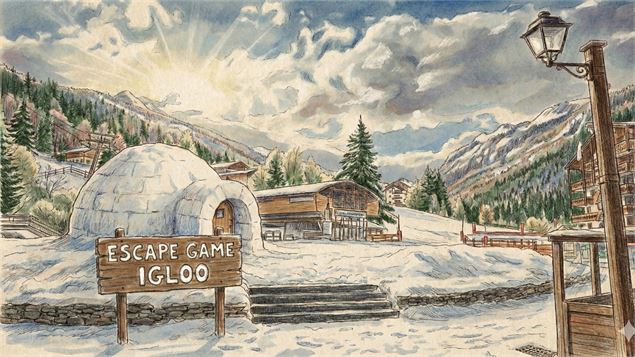 Igloo à côté de la télécabine - Gemini IA