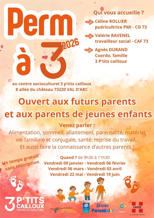 Affiche décrivant l'animation - 3 P'tits cailloux